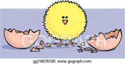 Vector Art - Fluffy chick hatch. Clipart Drawing gg74678726 - GoGraph