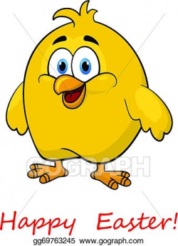 Vector Art - Happy cartoon easter little chick. Clipart Drawing ...