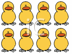 Clipart Picture of Eight Little Chicks