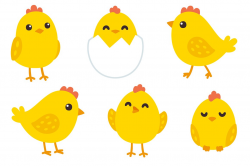 Cute baby chickens + patterns ~ Illustrations ~ Creative Market