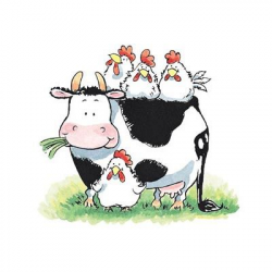 Chicken clipart cow - Pencil and in color chicken clipart cow