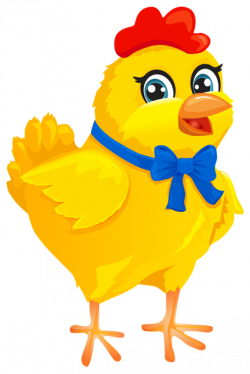 Easter Chicken with Bow Transparent PNG Clip Art Image | Gallery ...