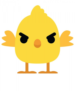 Cute Chick Emoji Angry and Mean Look