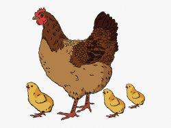 Clip Art Of A Hen And Her - Hen And Chicken Clipart #1125104 ...