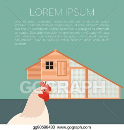 Vector Art - Henhouse banner with chicken. Clipart Drawing ...