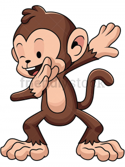 Dabbing Monkey Vector Cartoon Clipart | Monkey smiling, Vector ...