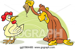 Vector Art - Monkey and chicken. Clipart Drawing gg57864485 - GoGraph
