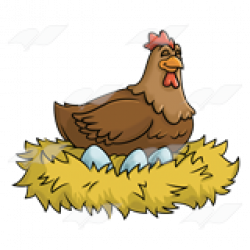 Abeka | Clip Art | Chicken—on nest with three eggs