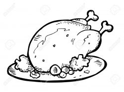 roast chicken clipart black and white 11 | Clipart Station
