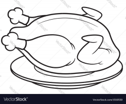 roast chicken clipart black and white 1 | Clipart Station