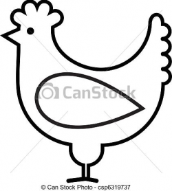 Illustration clipart chicken - Pencil and in color illustration ...