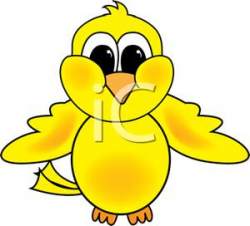 An Adorable Bright Yellow Chicken with Puffy Cheeks - Royalty Free ...