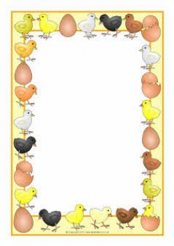 Chicks and eggs A4 page borders (SB4514) - SparkleBox | Rėmeliai ...