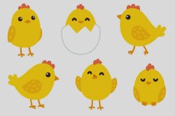 Awesome Baby Chick Clip Art Cute Chickens Patterns Illustrations ...
