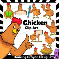 Chicken Clip Art by Dancing Crayon Designs | Teachers Pay Teachers
