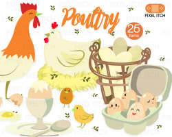 Poultry Clipart - Farm Clipart, Farm Produce, Chicken Clipart ...