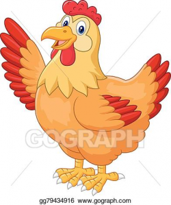 EPS Illustration - Chicken hen waving hand. Vector Clipart ...