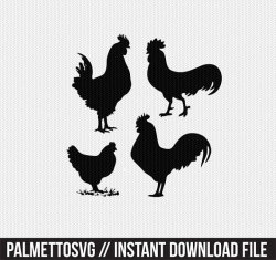 chickens stencil svg dxf file instant download silhouette cameo ...