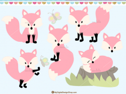 Playful Fox Clip Art, Vector EPS, PNG Image, Wooddland Animals ...