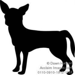 Silhouette of a Chihuahua Dog Clipart Illustration