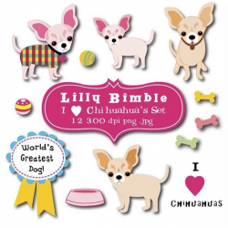Chihuahua Clip Art Set. $1.00, via Etsy. | Daisy & Pippy | Pinterest ...