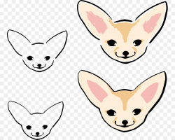 Chihuahua Puppy Red fox Fennec fox Clip art - Hand drawn cute fox ...