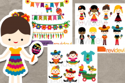 Mexican Cinco de Mayo kids, babies, bun | Design Bundles