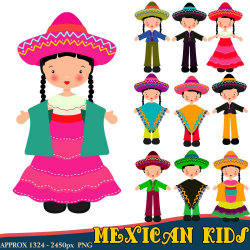 Mexican Clipart, Children Clipart, Fiesta Clipart, Mexican ...