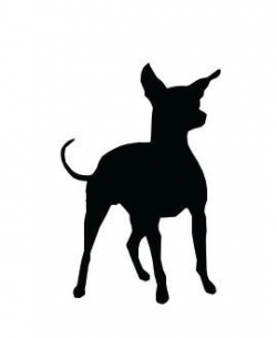 Silhouette Chihuahua Dog Standing - Dog Clip Art Pictures