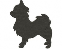 Long Haired Chihuahua Silhouette Embroidery Design in 2 Sizes ...