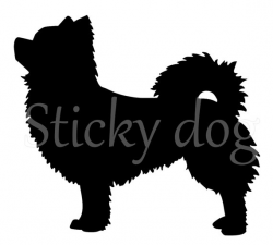 longhaired Chihuahua silhouette sticker from Stickydog on Etsy Studio