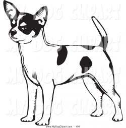 Clip Art of a Smiling Alert Short Haired Chihuahua Dog with ...