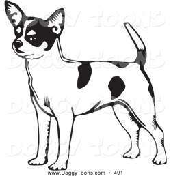 Doggy Clipart of an Attentive and Alert Short Haired Chihuahua Dog ...