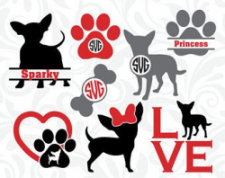 Chihuahua SVG, Chihuahua Monogram Files, Chihuahua Love Cutting ...