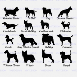 Dog svg Dog vector Dog Clipart Dog Silhouette svg files