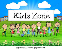 Stock Illustration - Kids zone banner shows free time and child ...