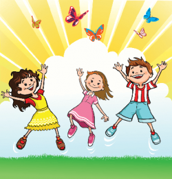 Happy Children Chasing the Butterflies | Clipart | The Arts | Image ...