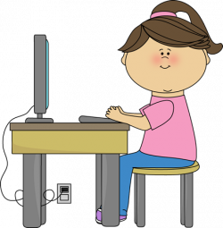 School Girl Using a Computer | Clip Art-School | Pinterest | School ...