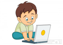 Computers Clipart- smiling-little-boy-operating-laptop-computer ...