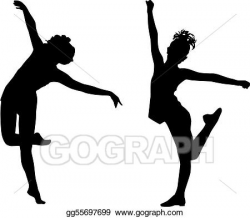 Vector Art - Silhouette dance children. Clipart Drawing gg55697699 ...