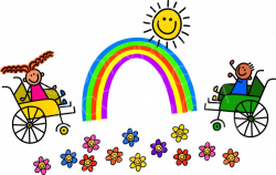 Happy Disabled Rainbow Kids - Stick Children Cartoon – Prawny ...