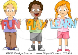 Clipart Cute Diverse School Children Holding Fun Play Learn ...