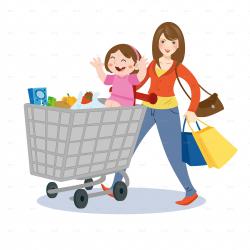 Mom and Child Shopping by nael005 | GraphicRiver