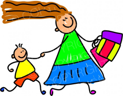 Happy Cartoon Shopping with Mum Toddler Art Prawny Clip Art – Prawny ...