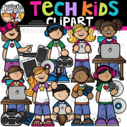 Tech Kids Clipart {Technology Kids Clipart}