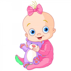 Vector clipart baby - Pencil and in color vector clipart baby