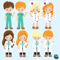 80% OFF SALE Doctor clipart commercial use, Hospital clipart vector ...