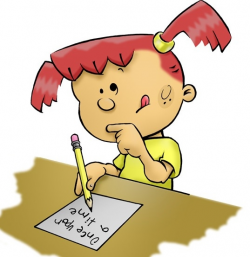 Children Reading And Writing Clipart - Letters