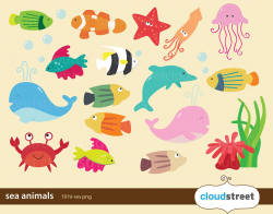 BUY 2 GET 1 FREE sea animal clip art for personal and commercial use ...