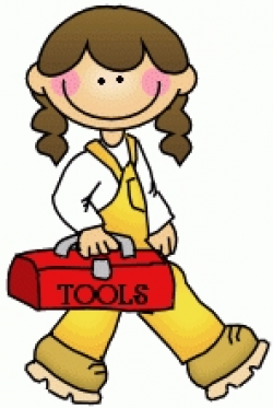 Kid Construction Worker Clipart - Letters